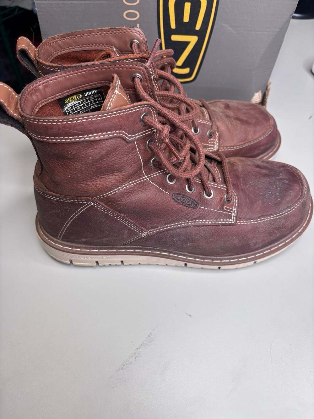 KEEN Utility San Jose 6-Inch Soft Toe Wedge Work Boots size 9D